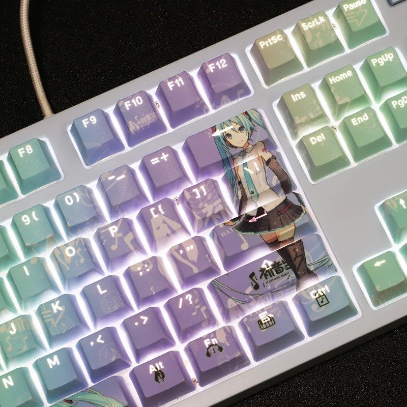 Backlit Hatsune Miku Keycaps Set Keysium