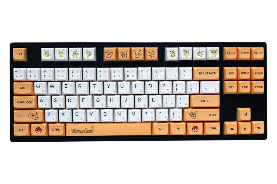 Pikachu Pokemon Keycaps Set Anime White Yellow Japanese - Keysium