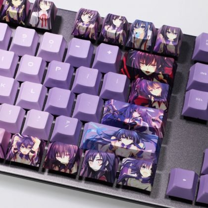 Date A Live Keycaps Set Cute Anime Yatogami Tohka Purple