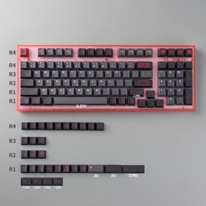 GMK Clone Evil Dolch Keycaps Red Black