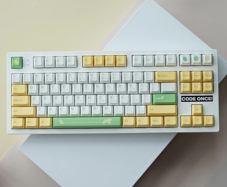 Lime Lemon Kawaii Keycaps Set – Perfect for Colorful and Vibrant Keyboards
