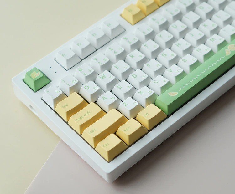 Cute and Colorful Lime Lemon Kawaii Keycaps with Japanese Pastel Tones