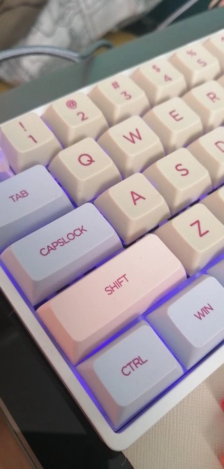 Pastel-Themed Pink Purple Minimalist Keycaps Set for DSA Profile Keyboards