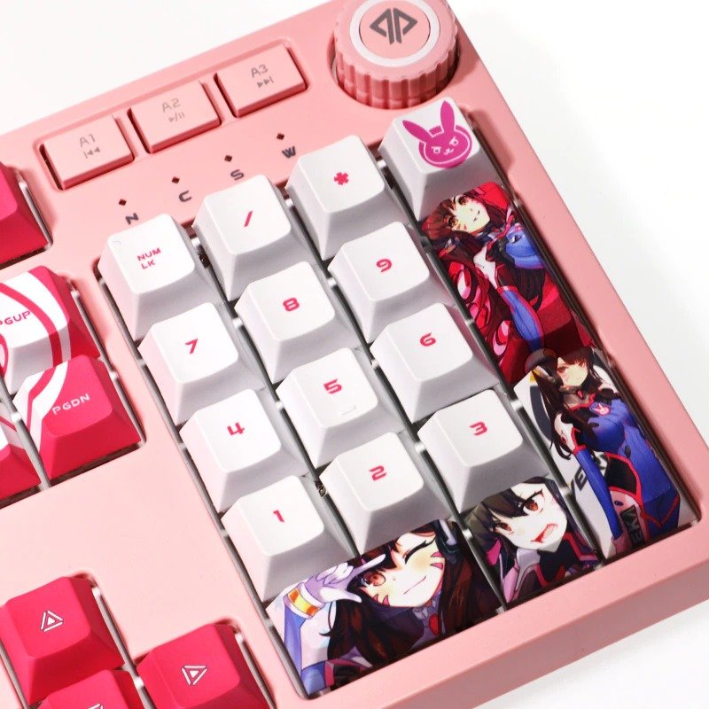 Adorable Kawaii Sexy Pink Keycaps for Overwatch D.VA Fans