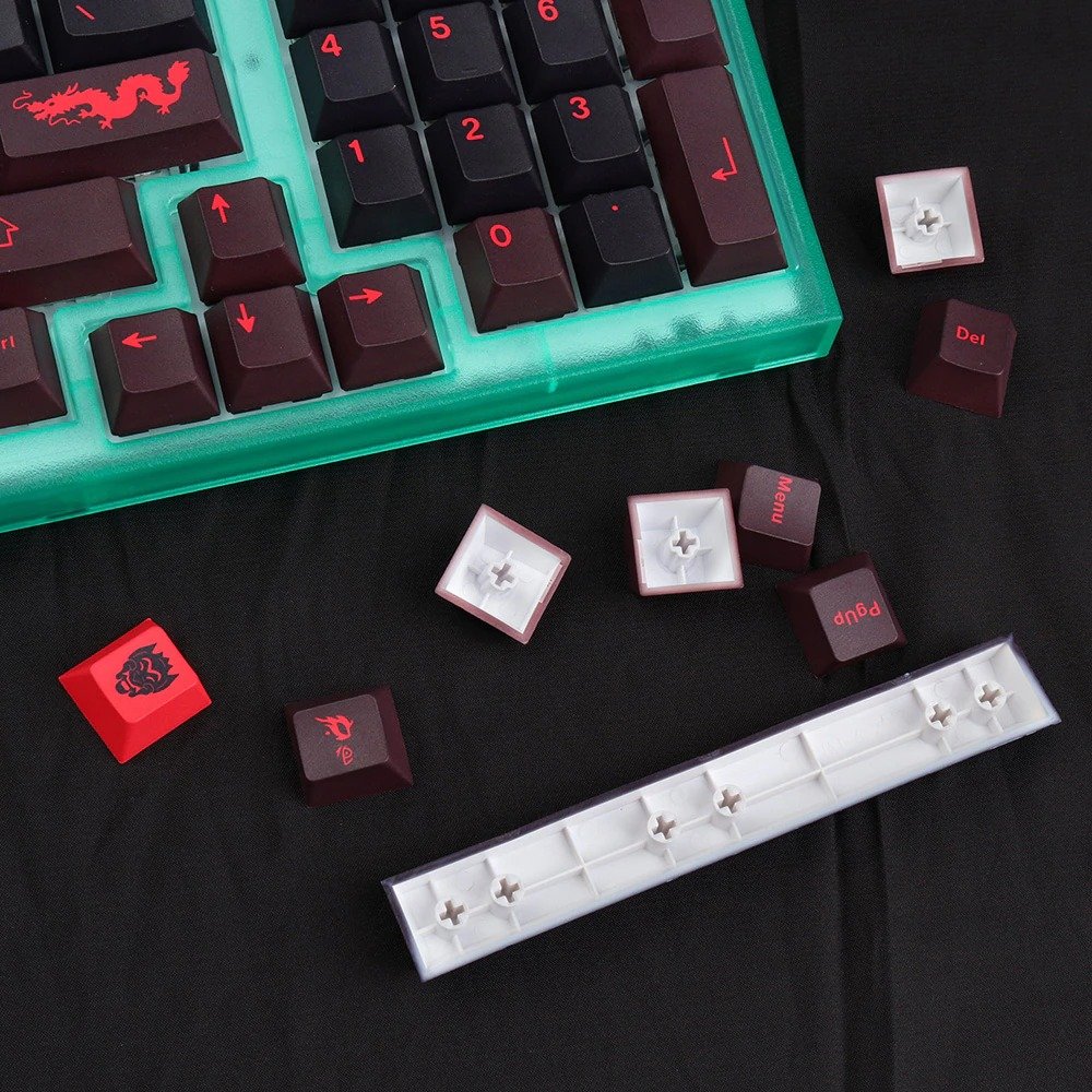 Unique Red Dragon design on GMK Clone Keycaps Set
