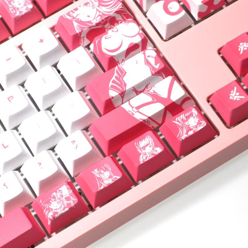 Cute and Colorful Pink White D.Va Overwatch Keycaps Set for Anime Fans